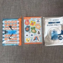 スンスン　スシロー　クリアポーチ＆シールセット