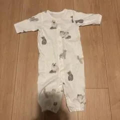 ジェラートピケ 猫柄 ロンパース カバーオール