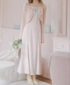 lilliancarat ニットボレロ＆デイジープリントキャミワンピースセット