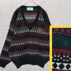 フェアアイル レトロ アメカジ トラッド ストリート ニット ダーク系 ゆるダボのサムネイル
