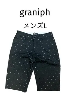 【graniphグラニフ】ドット柄メンズショートパンツブラックLのサムネイル