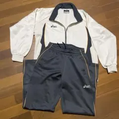 asics ジャージ上下セット ホワイト/グレー
