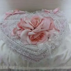 ♡トールペイント♡薔薇とバニーとテディのハートプレート