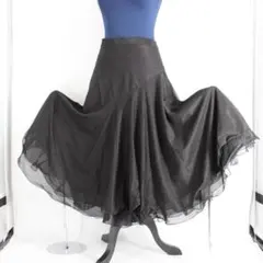 【美品 日本製社交ダンス衣装】スカート SEKINE 黒 シンプル 上品 綺麗