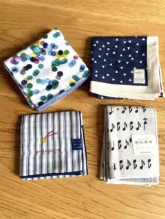 HAMAMONYO 濱文様　ガーゼ　ハンカチ　和たおる　4枚セット