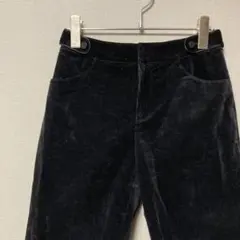 ソニアリキエル　コーデュロイハーフパンツ(Ｓ)ブラック無地　キレイめカジュアル