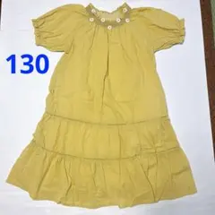 シャーリング フリルリボン付きワンピース
