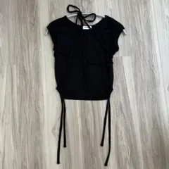 美品】ANDMARY Lotta baby ribbon tops black - メルカリ
