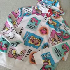 未使用ハローキティHello Kitty 総柄フード付きパーカースウェット M