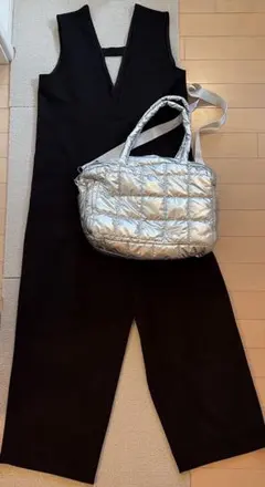 チャオパニックティピー　オールインワン　サロペット　黒　Vネック