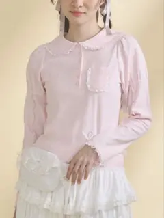 merry jenny polo summer tops ピンク merry jenny polo summer tops ピンク - メルカリ