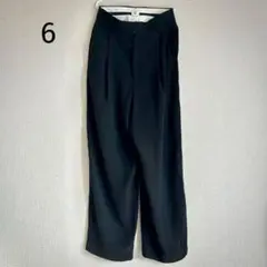 【6 ロク】タックパンツ スラックス ブラック　36