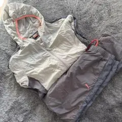 美品✨️PUMA フード付きジャージ上下セット グレー/ピンク