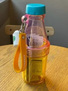 ◆STARBUCKS チャーム付きウォーターボトルイエロー&ピンク473ml