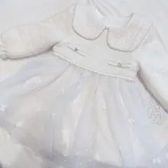 dave&bella デイブアンドベラ　チュールスカート　ワンピース　リボン　白