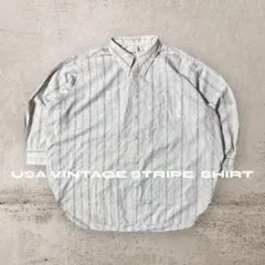 USA古着vintage ヴィンテージストライプシャツ レトロデザイン メンズL