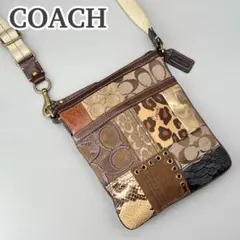 ✨美品✨COACH ショルダーバッグ ハラコ パッチワーク マルチカラー