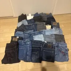 オーバーオール デニム 16着まとめ売り リメイク素材 リペア生地