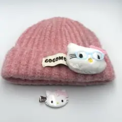 サンリオ ハローキティ ニット帽＆ヘアクリップ セット