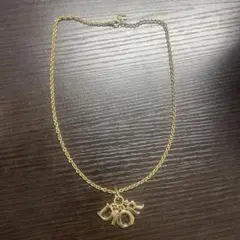 03 Dior ゴールド ロゴチャームネックレス