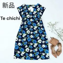 新品 Te chichi テチチ　花柄ノースリーブ　ワンピース　ネイビーMのサムネイル