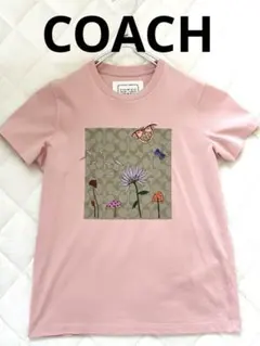 【未使用】定価40700円　コーチ シグネチャー花　蝶々　キノコ柄Tシャツ Mのサムネイル