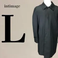 美品 インティメージ INTIMAGE アオキ ステンカラーコート L 黒 お