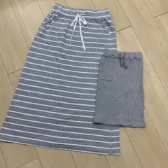 親子コーデ　ロングスカート　グレー☆ ママとお揃い風　M 100サイズ