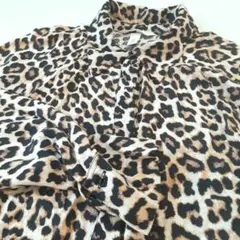 H&Mエイチアンドエム レオパード ティアードロングワンピース S