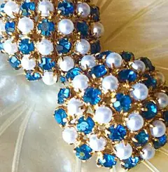 ■ヴィンテージ イヤリング  ブルー コスチュームジュエリー