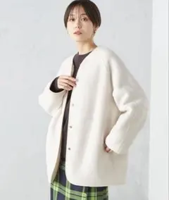 リバーシブル ノーカラージャケット