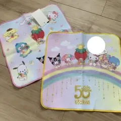 サンリオハンカチ　アベイル　しまむら　いちご新聞50周年　ハローキティ　メロクロ