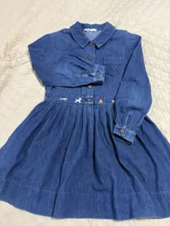 Familiar デニム長袖ワンピース