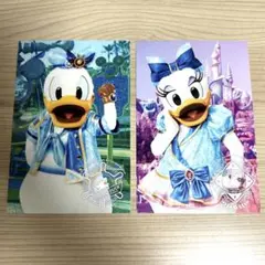 ドナルド　デイジー　ポストカード　ディズニーシー　15周年