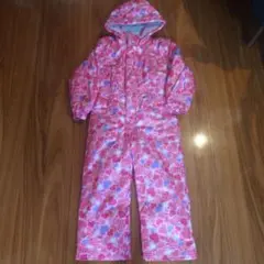 子ども用ハート柄ピンクスキーウェア