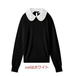 【86%OFF】Aveniretoile フラワーモチーフ襟付きニットのサムネイル