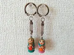 【LYH271】北欧ロシア雑貨　マトリョーシカのキーホルダー 2個 リューバ