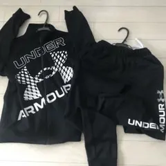UNDER ARMOUR ブラック ジャージセット YL/JG/G