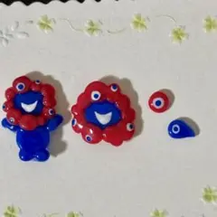 ミャクミャク ネイルパーツ ネイルチップ 3dパーツ　青　赤