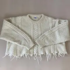 MMAE アイボリー ケーブルニット セーター