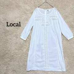 Local/ローカル　カットソーワンピース　M レース　薄手　フェミニン