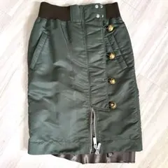 sacai NYLON TWILL MIX スカート サイドプリーツ サカイ 0 - メルカリ