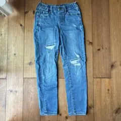 120cm ブルーダメージスキニーデニム UNIQLO