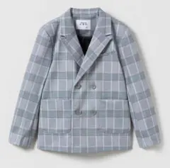 ZARA グレー チェック柄 スーツ セットアップ　122cm 入学式　卒園式