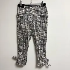✨良品✨ ビームスハート【0】パンツ 柄 ウエストゴム 小さめサイズ 白 黒