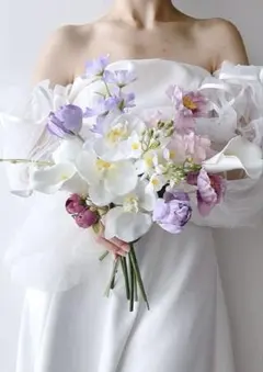 アーティフィシャルフラワーブーケ 前撮り 結婚式 ウェディング - メルカリ