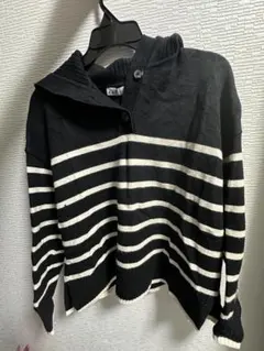 ZARA 襟付きストライプニット