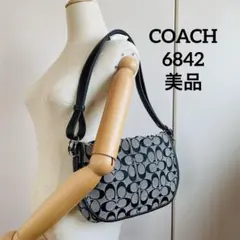 コーチ　ショルダーバッグ　6842 2WAY シグネチャー　ブラック　美品