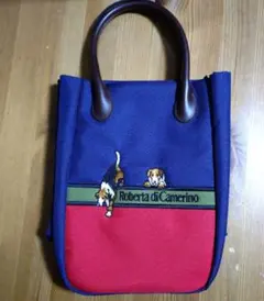 Roberta di Camerino　犬　刺繍　ハンドバッグ　お散歩バッグ