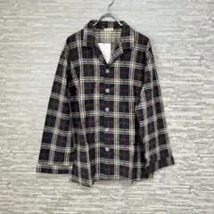 シトロン ネル チェックパジャマ メンズ M ブラウン ネイビー系✨新品タグ付